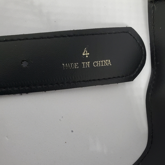 Woman's Black Faux Leather Belt - Picture 5 of 6